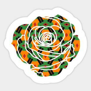 Africa Fabric Rose Flower Sticker